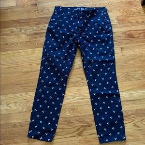 Navy slim fit ankle length pants